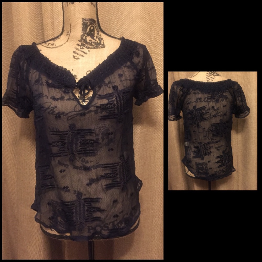 Sheer Navy Blouse